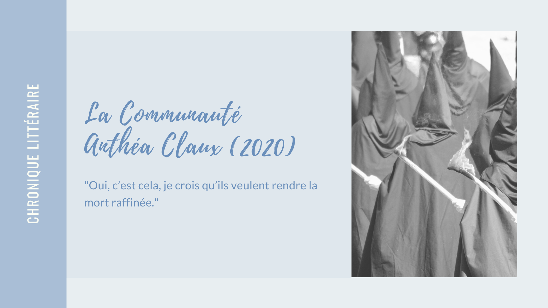 Avis Lecture · La Communauté, Anthéa Claux (2020)