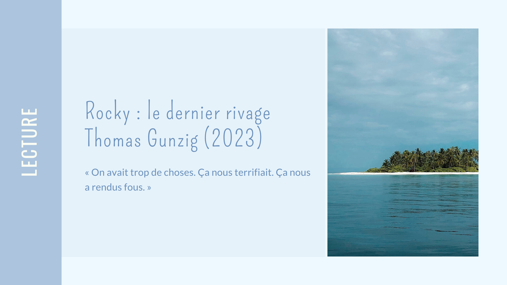 Rocky, le dernier rivage : un roman sur la vie après la fin du monde